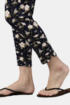 Enamor Viscose Loungewear Bottom - Navy Hibiscus Aop — thumbnail 10